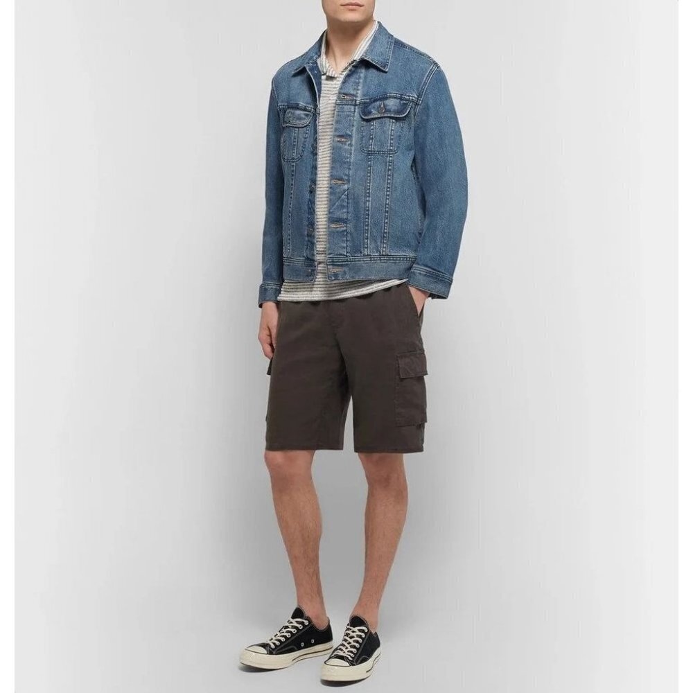 New Onia Linen Tom Cargo Shorts Beach Spring Summer Casual Utility Relaxed Fit - Picture 8 of 9